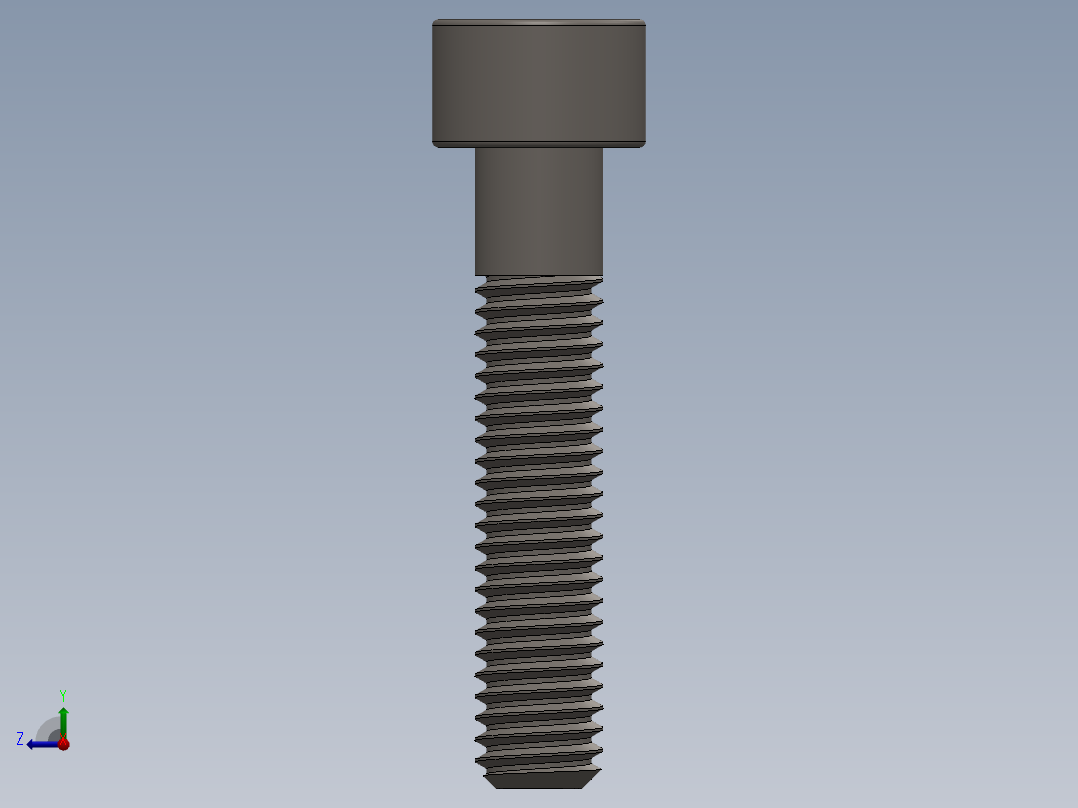Screw_DIN_912_M6x30_A2.SLDPRT公制内六角螺钉右视图