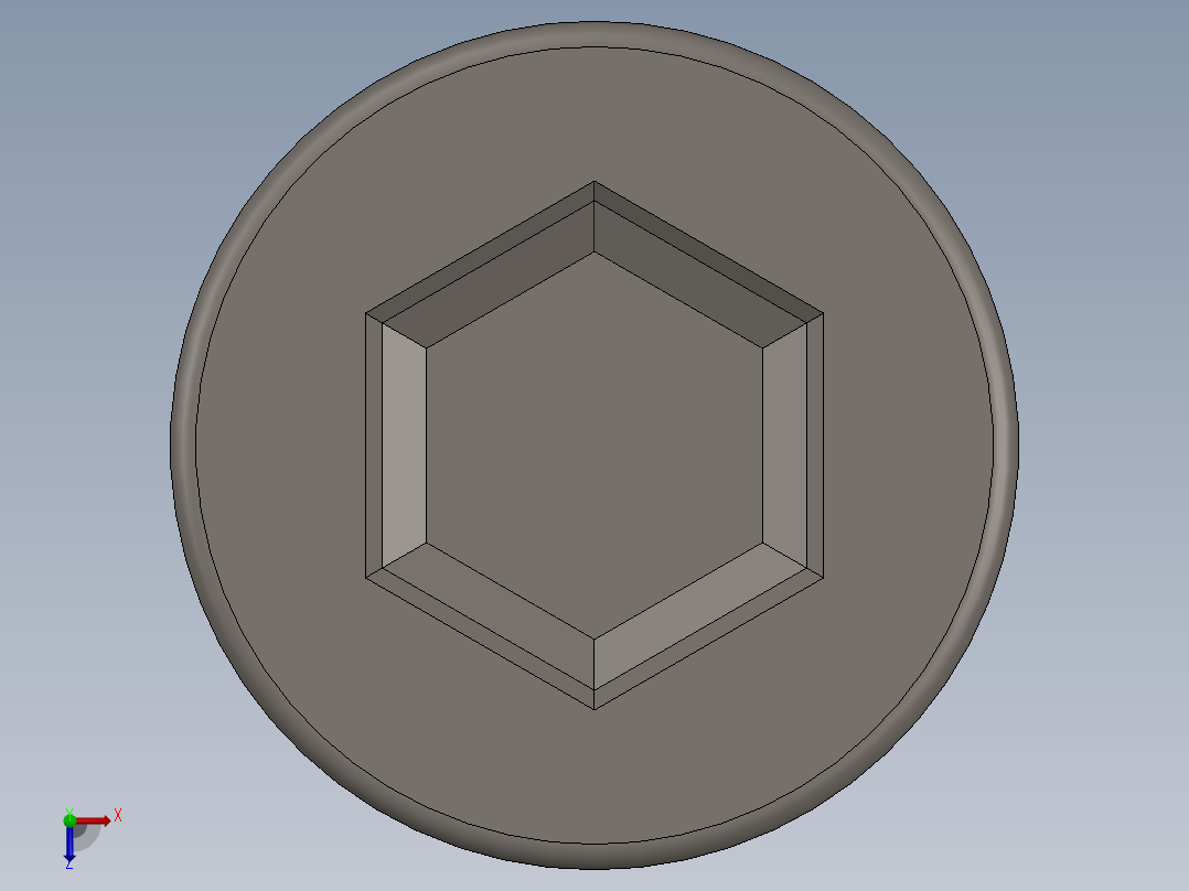 Screw_DIN_912_M6x30_A2.SLDPRT公制内六角螺钉俯视图