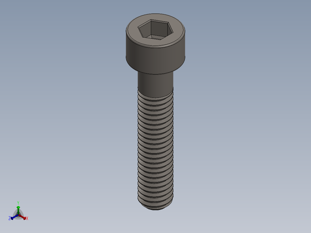 Screw_DIN_912_M6x30_A2.SLDPRT公制内六角螺钉正等轴测图