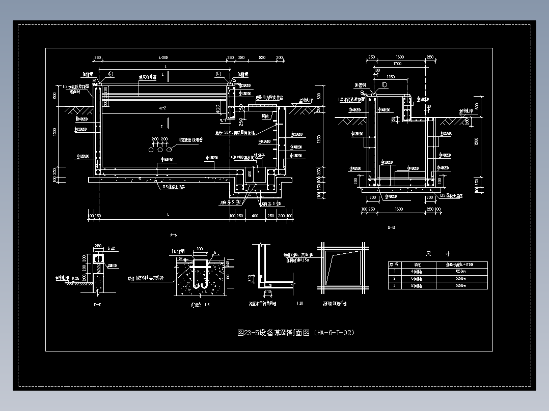 图23-5设备基础剖面图（HA-6-T-02）