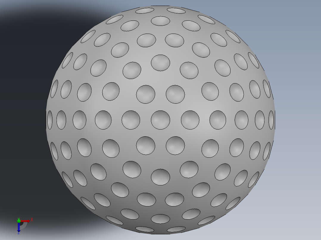 高尔夫球、高尔夫球小车、高尔夫球装备golf-ball-3d-modeling-1 4 SW.zip俯视图