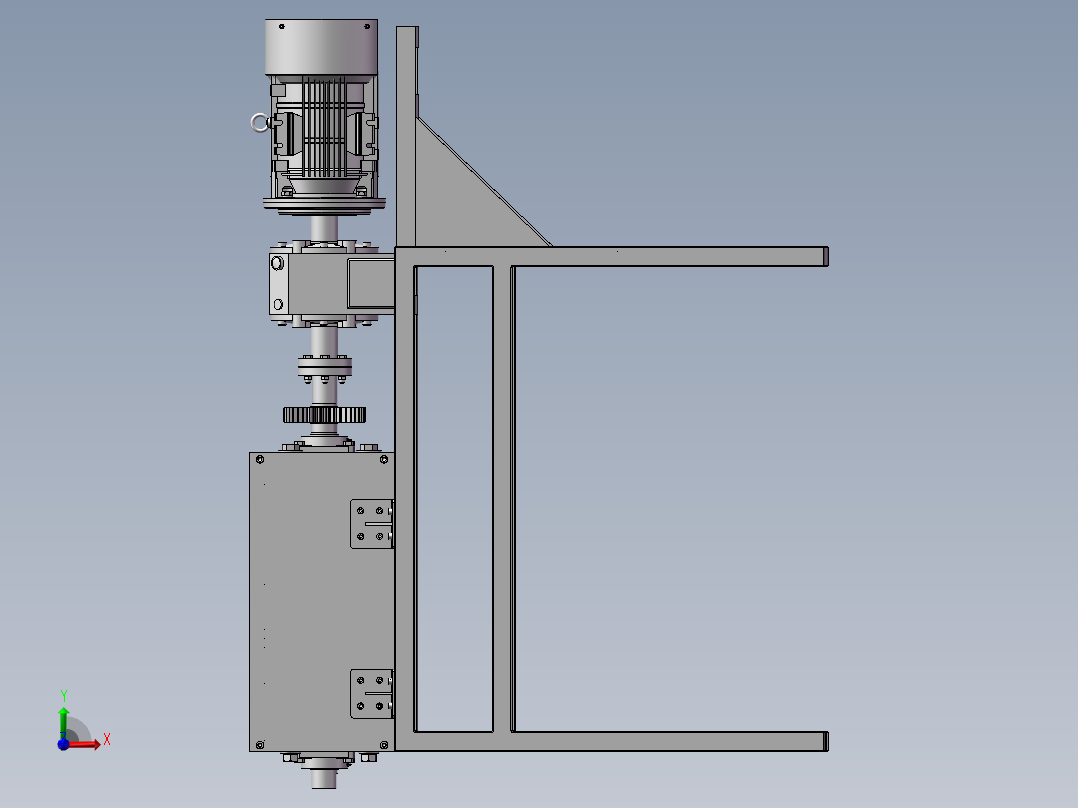 破碎机、单电机双轴撕碎机前视图