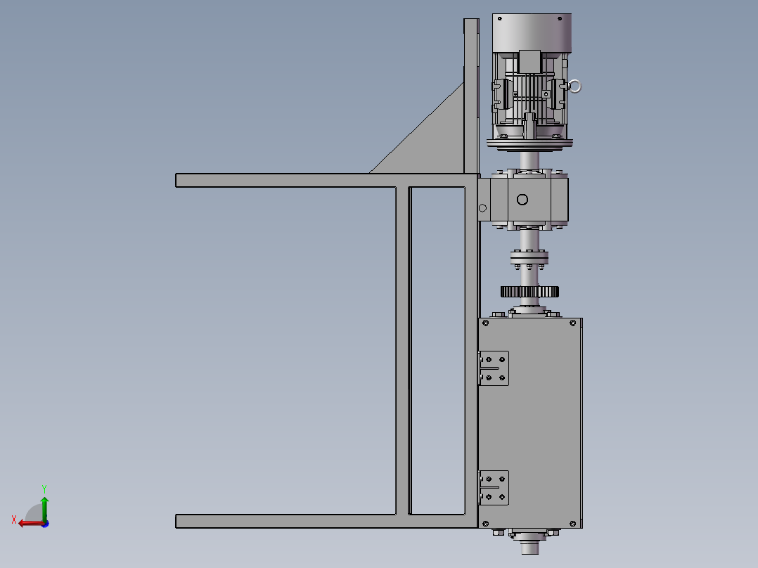 破碎机、单电机双轴撕碎机后视图