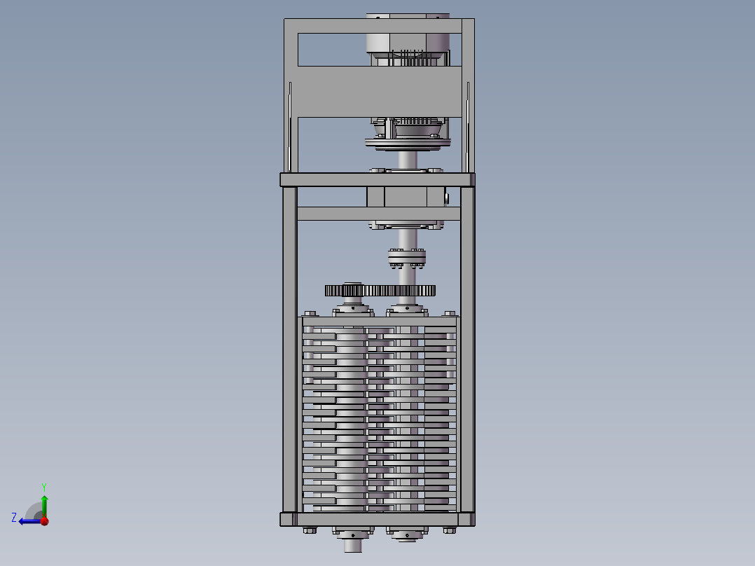 破碎机、单电机双轴撕碎机右视图