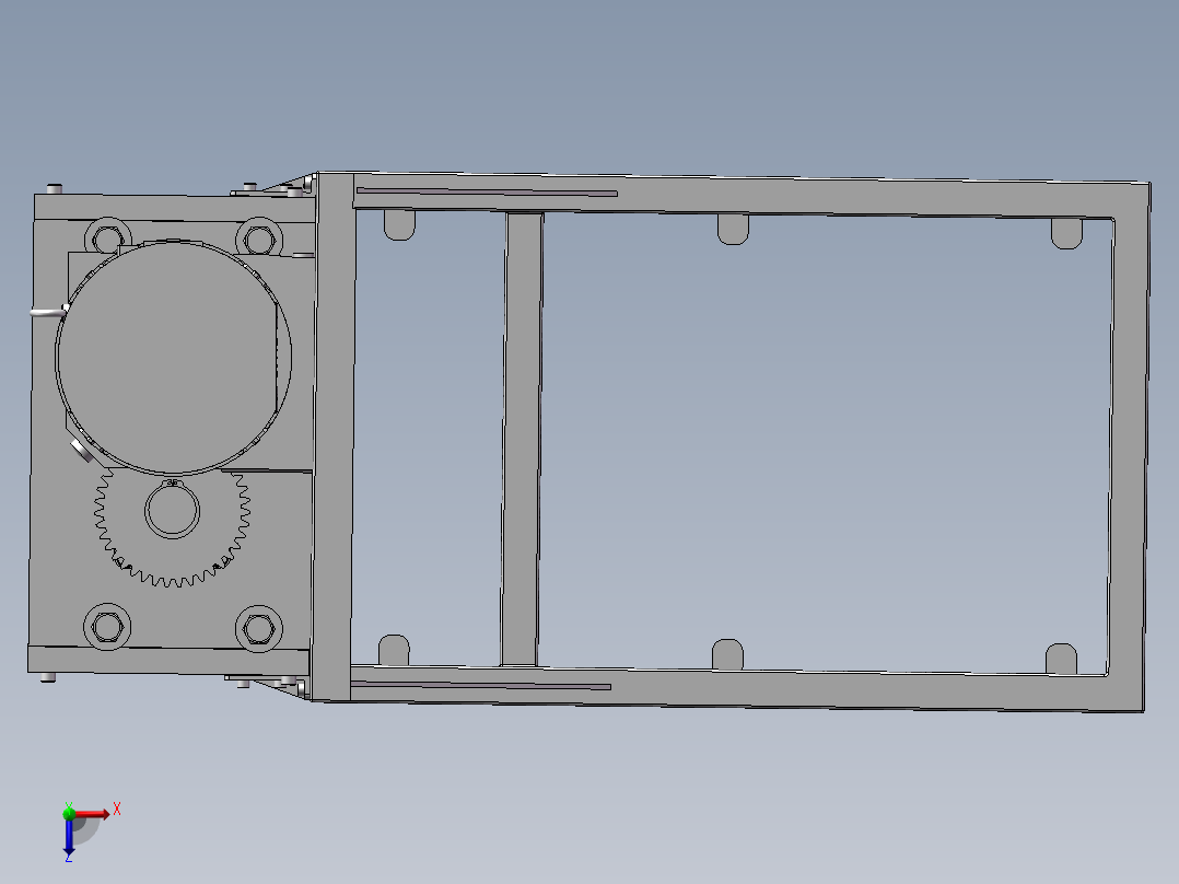 破碎机、单电机双轴撕碎机俯视图