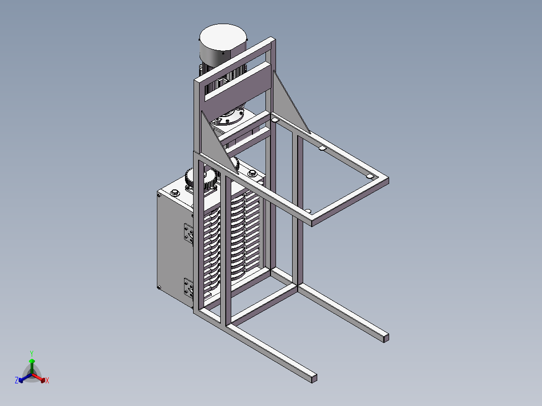 破碎机、单电机双轴撕碎机正等轴测图
