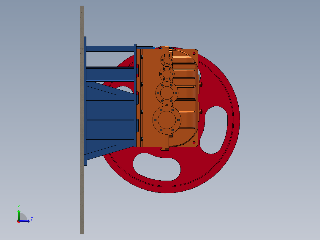 1.8m提升机演示模型装配图 1183285左视图