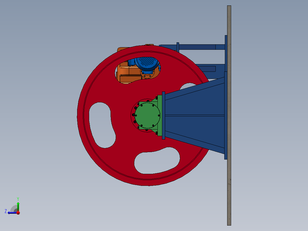 1.8m提升机演示模型装配图 1183285右视图