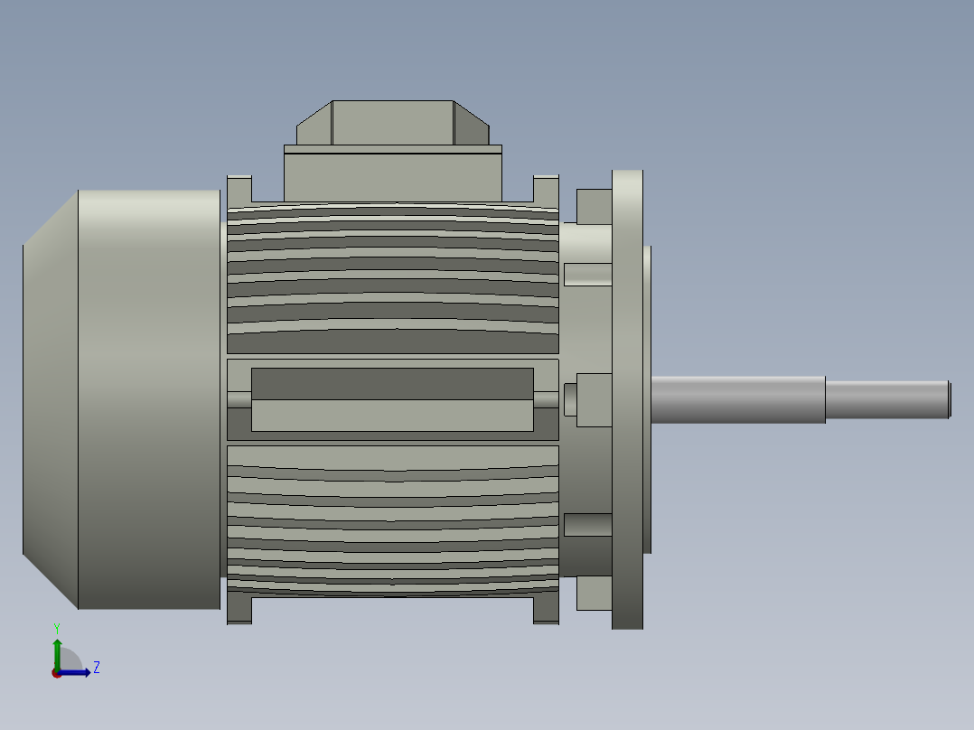 交流感应电机1.5马力3安培3相左视图