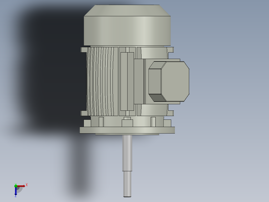 交流感应电机1.5马力3安培3相俯视图