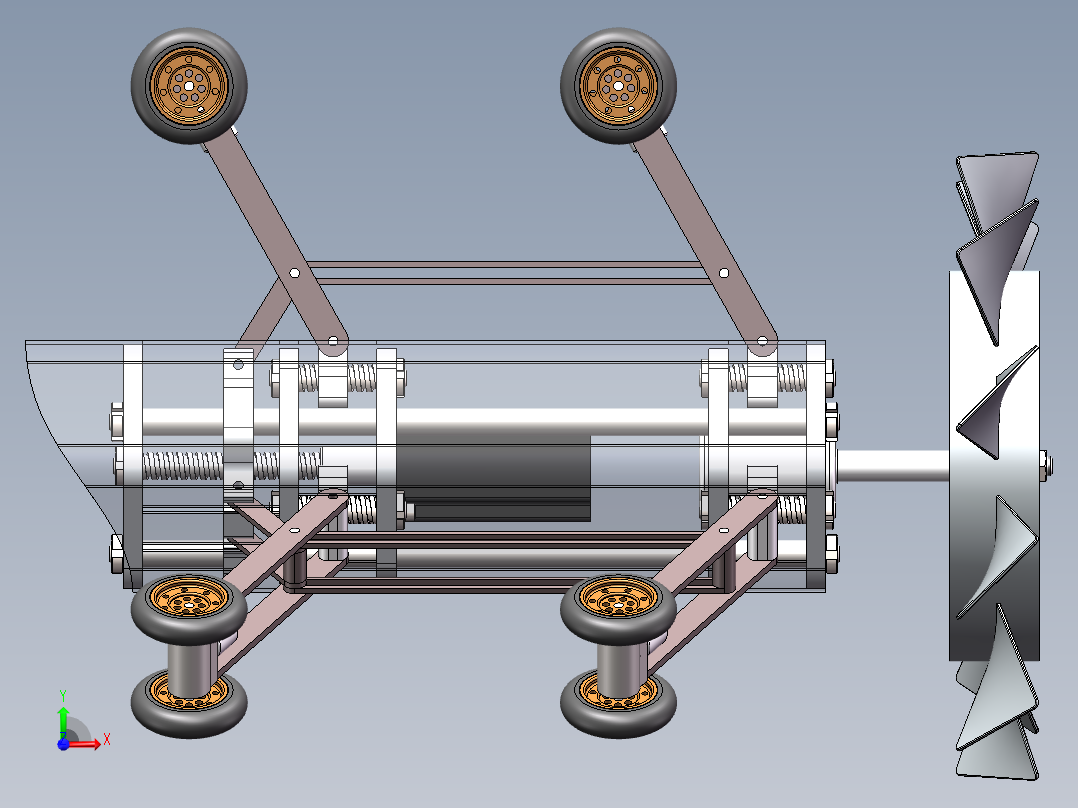 管道机器人管道清理机器人前视图