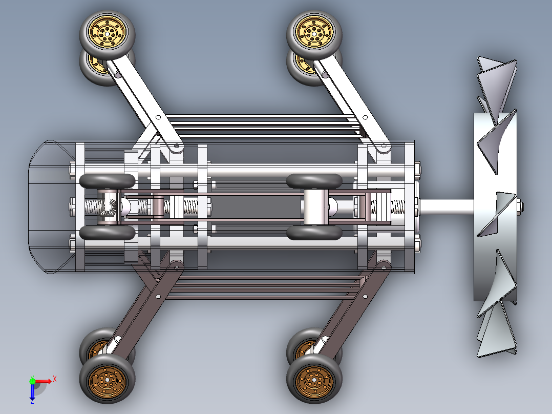 管道机器人管道清理机器人俯视图