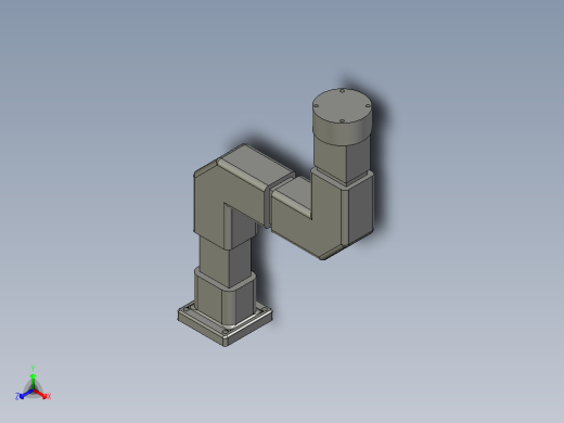 拐弯中型悬臂组件正等轴测缩略图