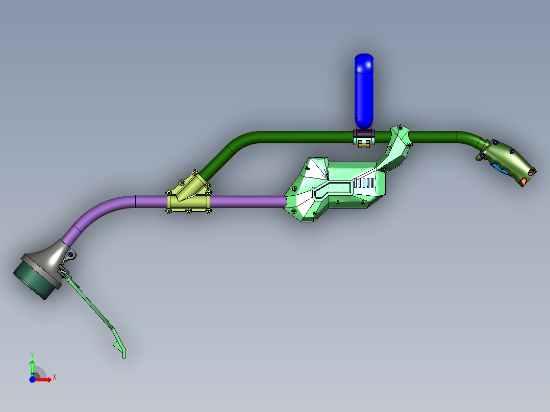 草坪修剪器的切割头前视图
