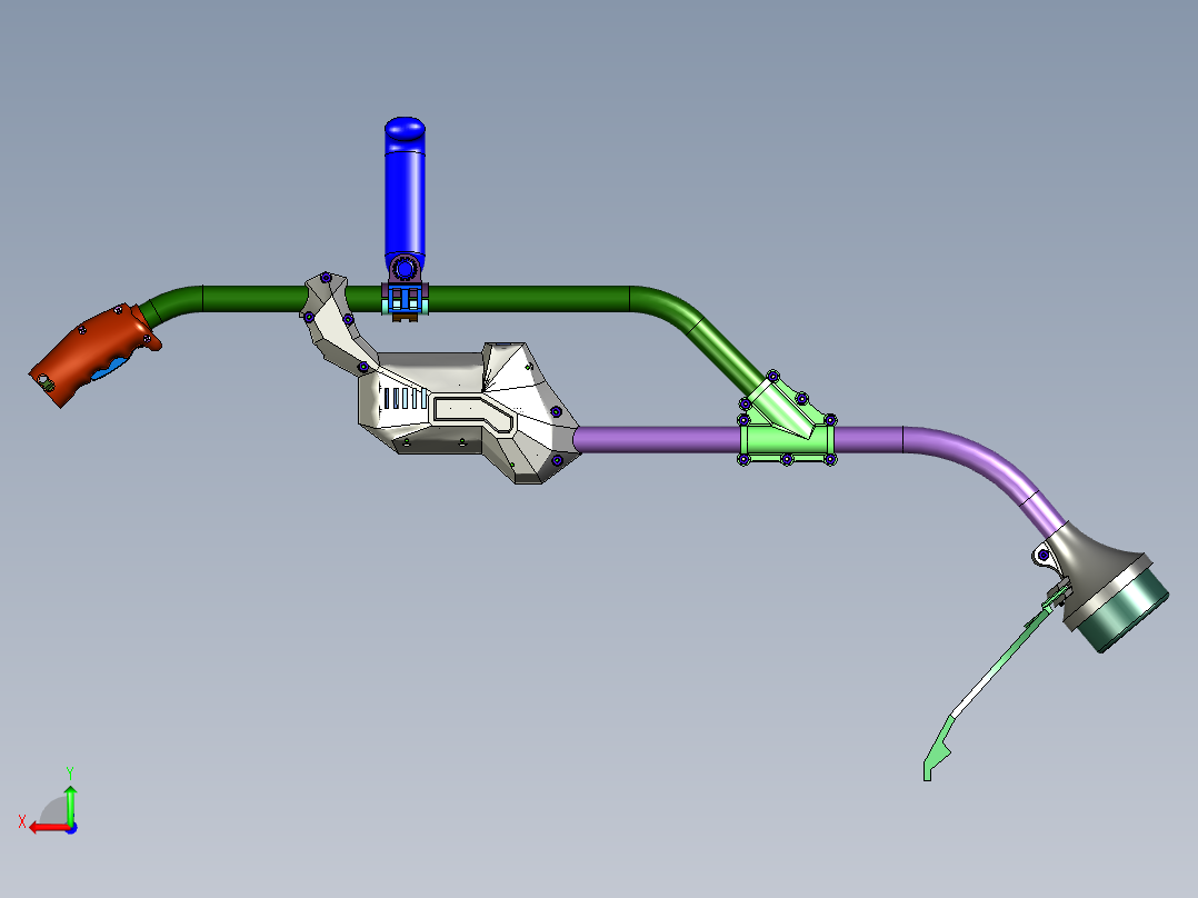 草坪修剪器的切割头后视图