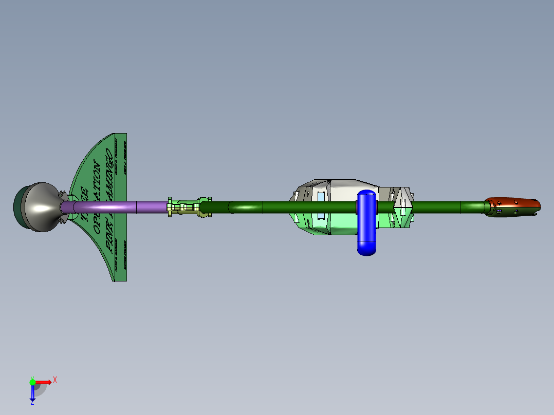 草坪修剪器的切割头俯视图