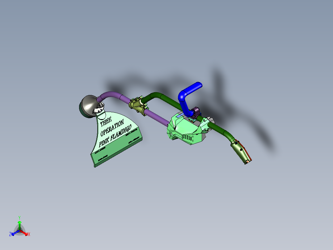 草坪修剪器的切割头正等轴测图