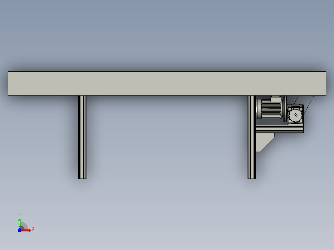 固废输送用链板机前视图