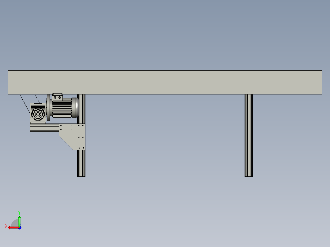 固废输送用链板机后视图