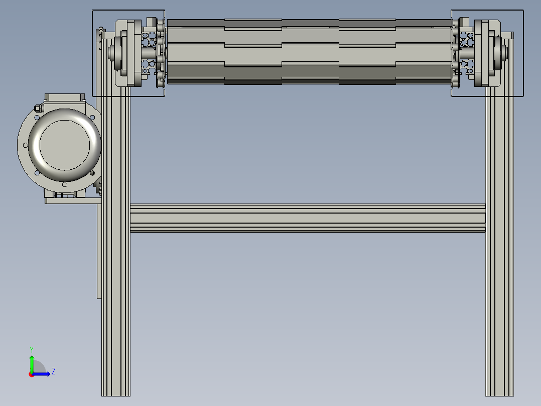 固废输送用链板机左视图