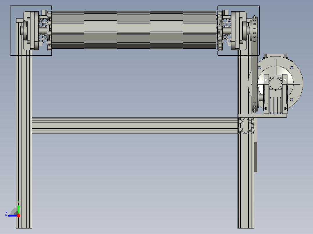固废输送用链板机右视图