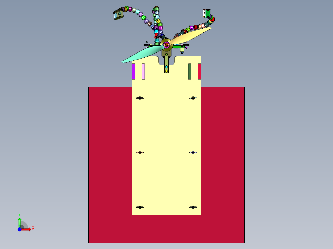 无人机发动机拉力推力测试装置前视图