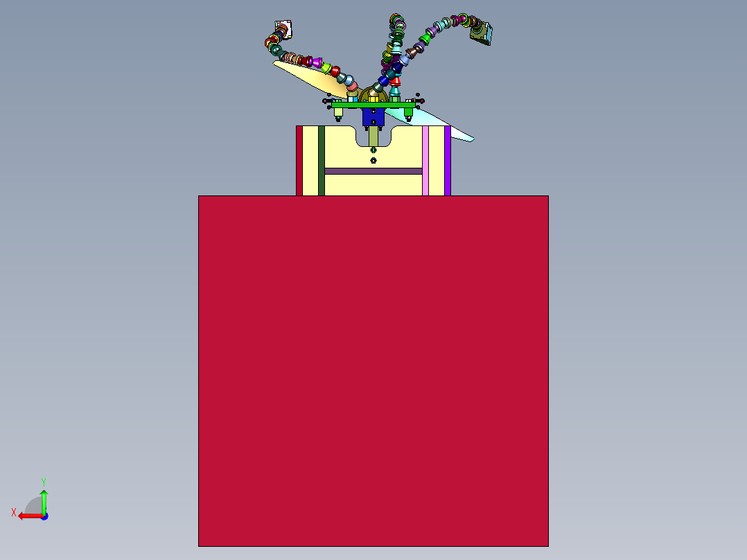 无人机发动机拉力推力测试装置后视图