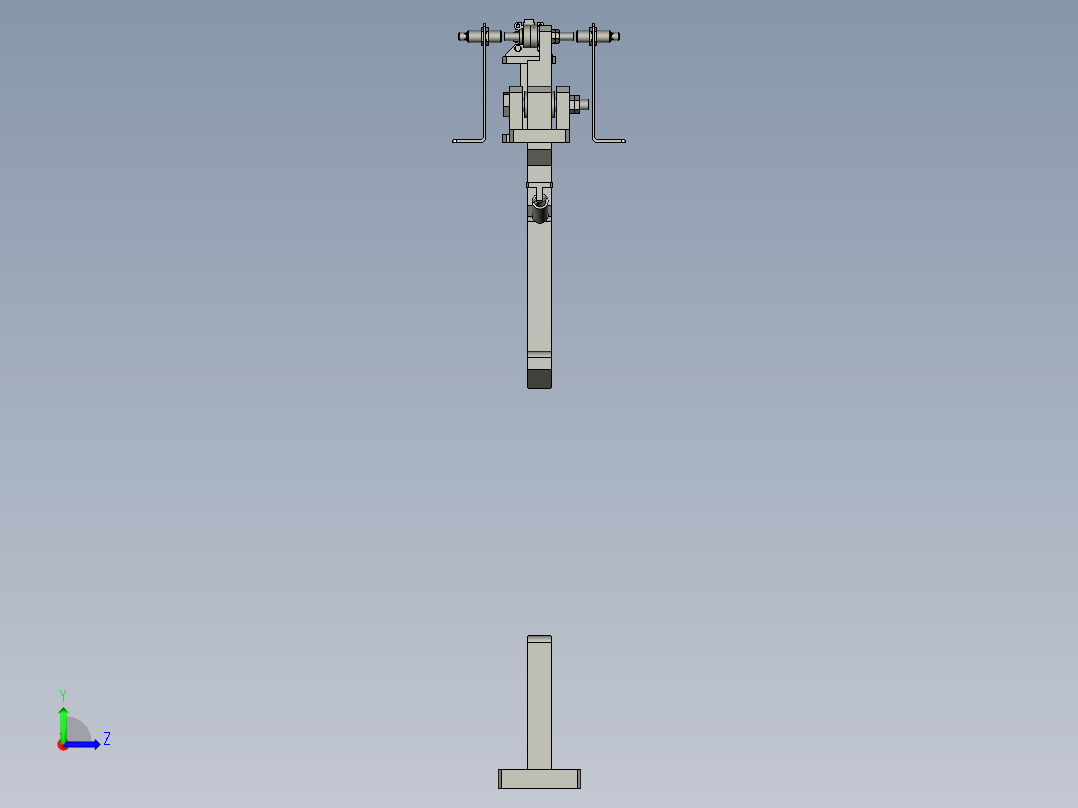 安全挂钩机构装配体左视图