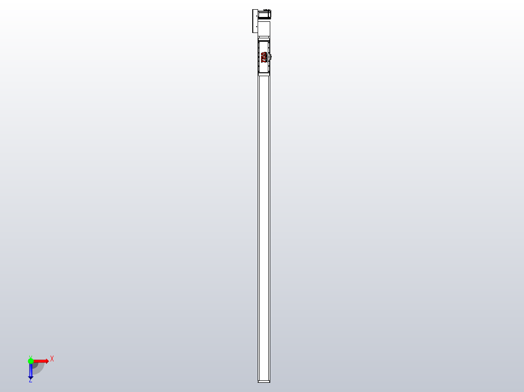 伺服电机集成皮带传动直线执行器TPA-OCB-120-224-L2850-MR-P75-N3俯视图