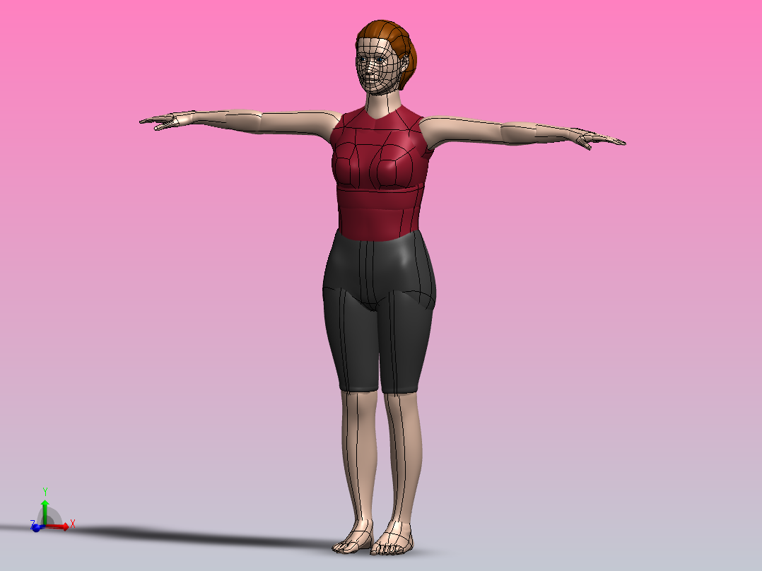 Female 3D model主视图