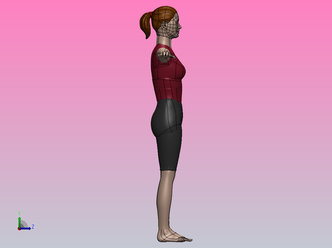 Female 3D model左视图