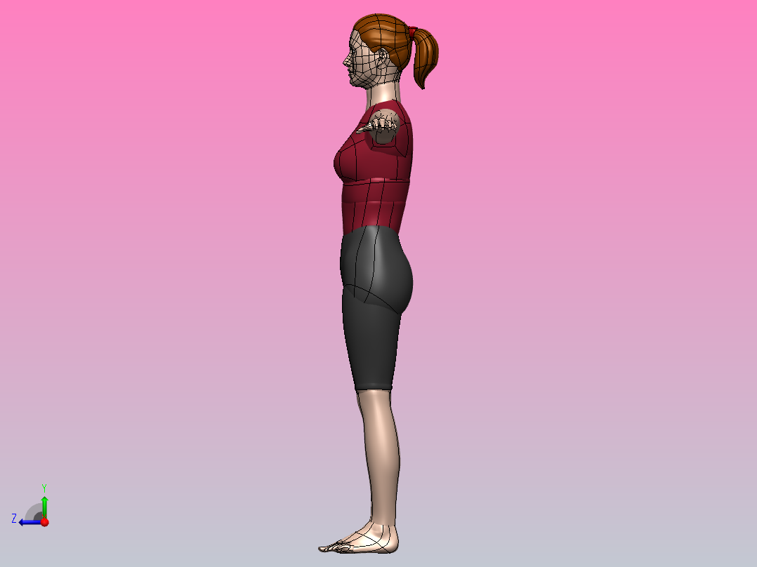 Female 3D model右视图