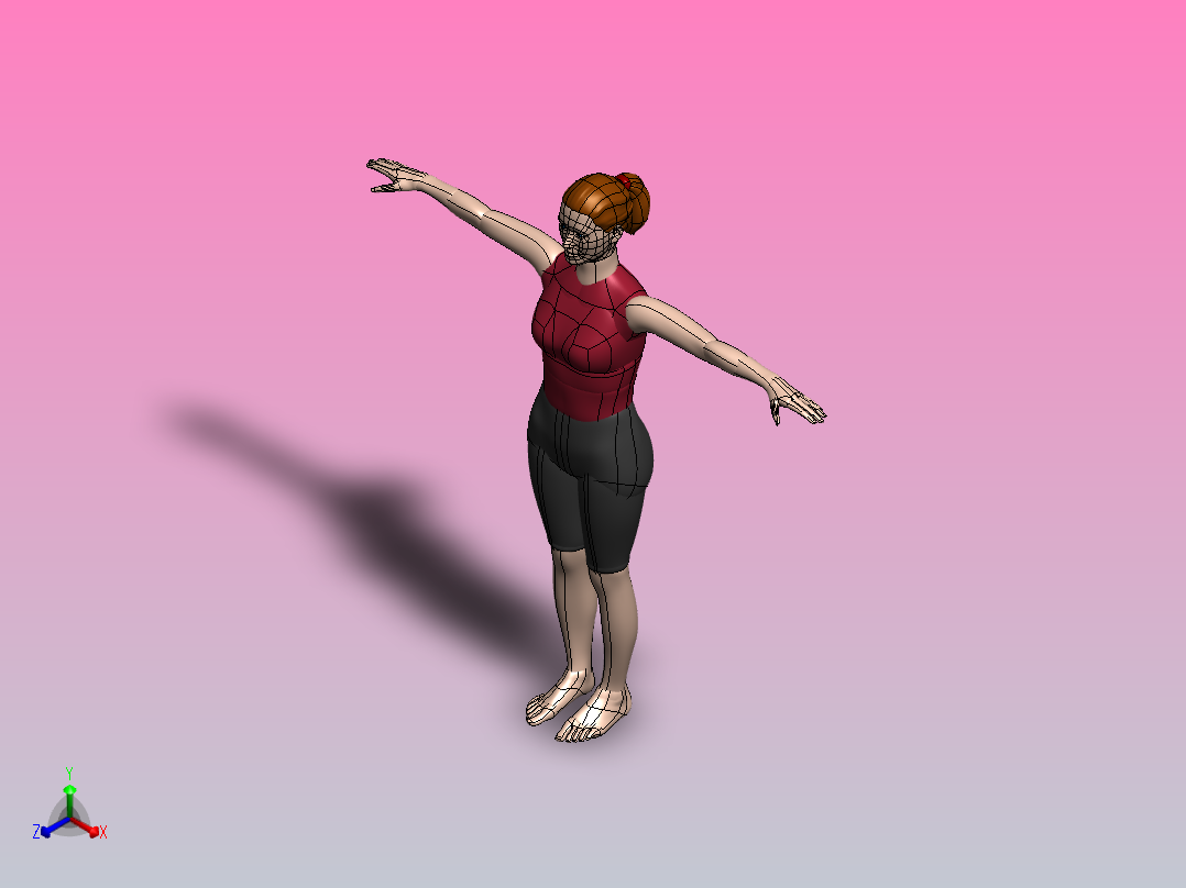 Female 3D model正等轴测图