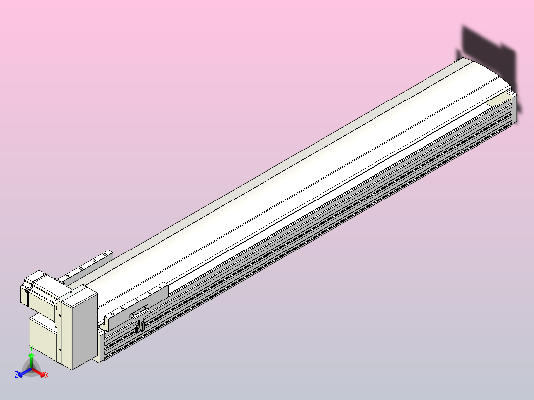 皮带直线轴半封闭可选导轨TPA-HNB-202D-140-L1050-RU-C-P75-N3主视图