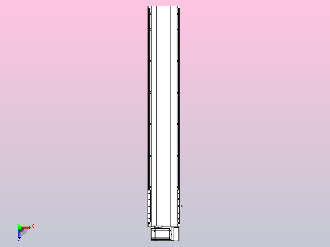 皮带直线轴半封闭可选导轨TPA-HNB-202D-140-L1050-RU-C-P75-N3俯视图