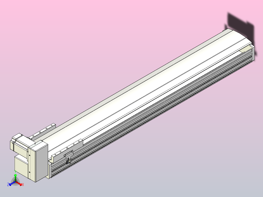 皮带直线轴半封闭可选导轨TPA-HNB-202D-140-L1050-RU-C-P75-N3正等轴测图