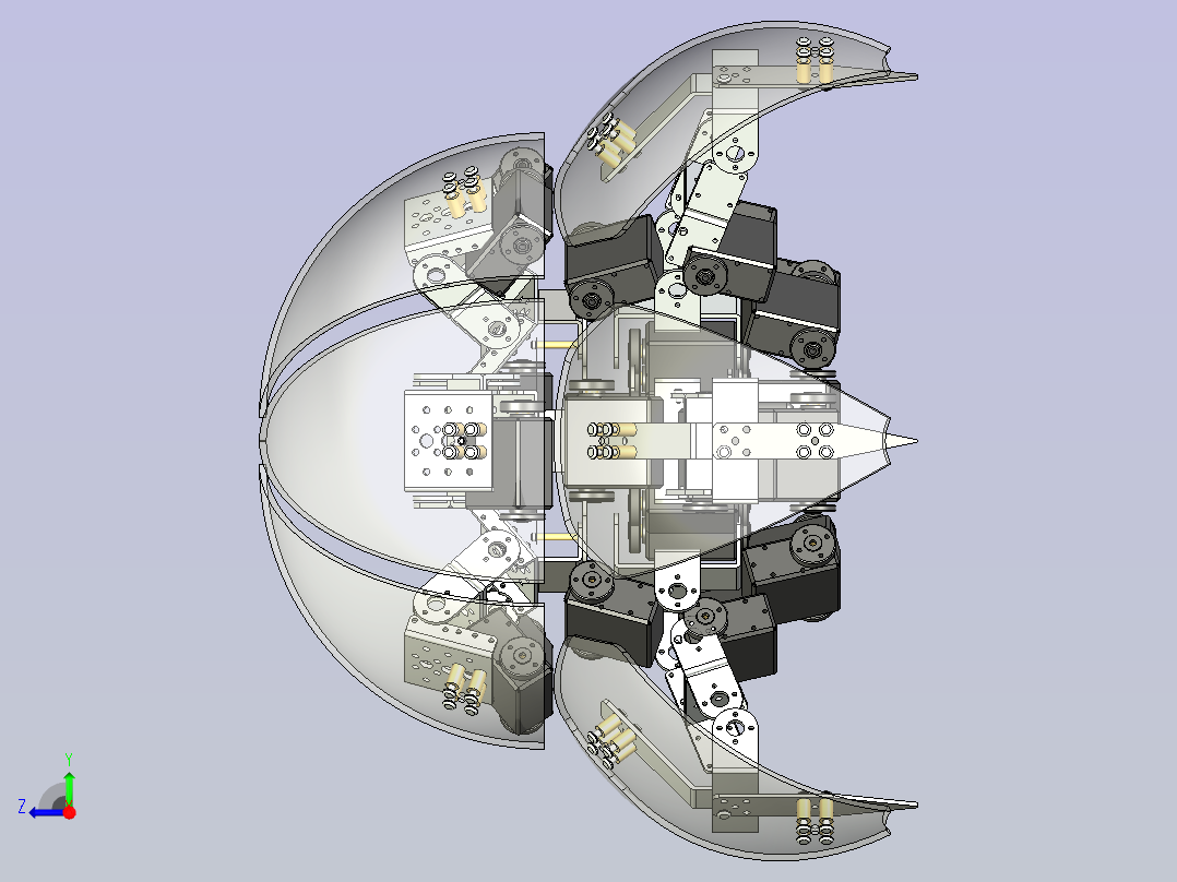 六足球型机器人3D右视图