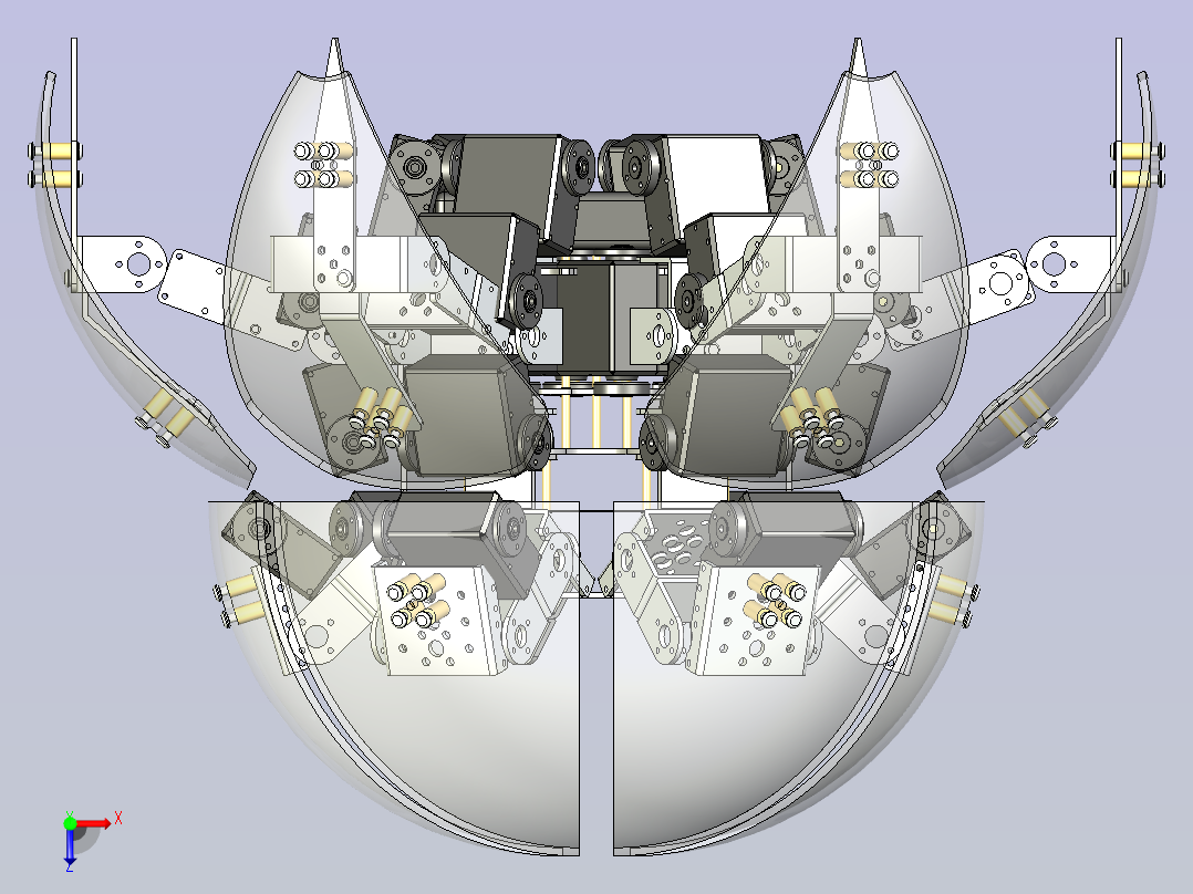 六足球型机器人3D俯视图