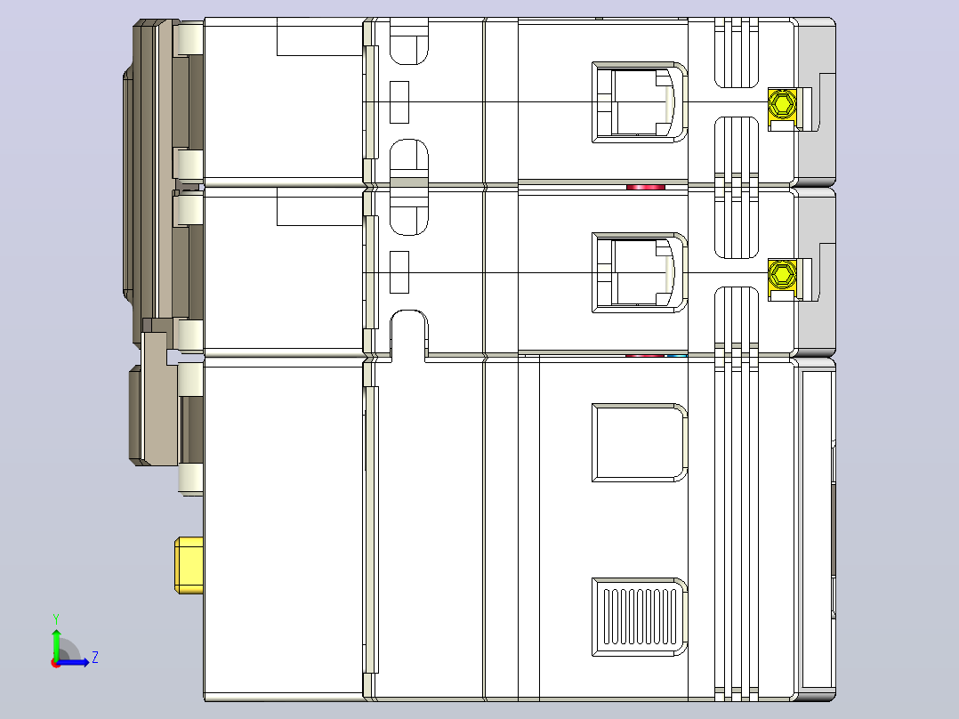 NB5LE-63_B 2P剩余电流动作断路器三维模型202208左视图