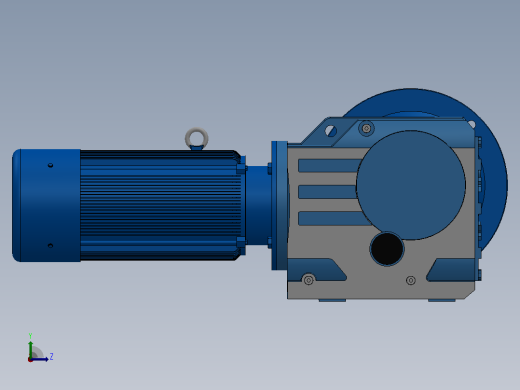 KF77法兰轴伸式安装螺旋锥齿轮减速机KF77-YBE0.55-6P-135.28-M1-0°-A左视缩略图