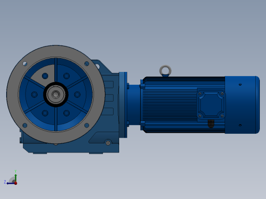 KF77法兰轴伸式安装螺旋锥齿轮减速机KF77-YBE0.55-6P-135.28-M1-0°-A右视缩略图