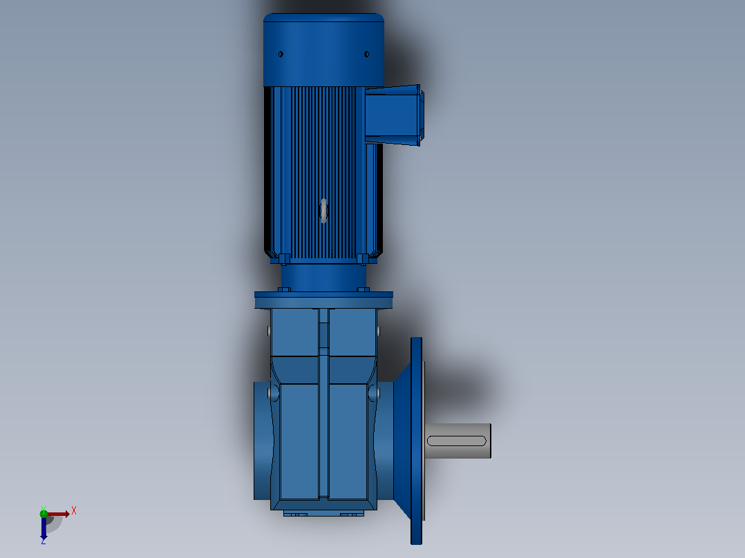KF77法兰轴伸式安装螺旋锥齿轮减速机KF77-YBE0.55-6P-135.28-M1-0°-A俯视图
