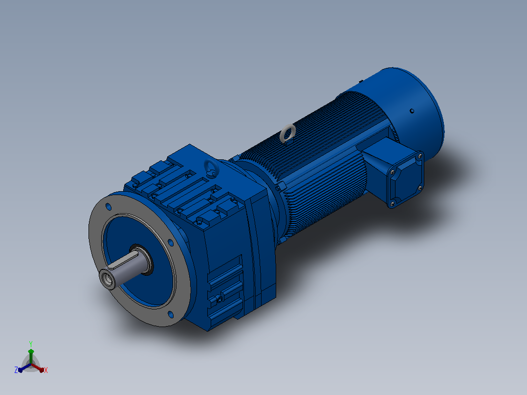 RF77法兰轴伸式安装斜齿轮减速机RF77-YVB0.55-4P-80-M1-0°-Φ250主视图
