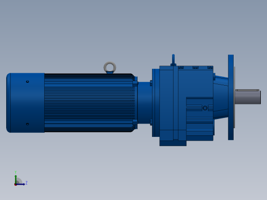 RF77法兰轴伸式安装斜齿轮减速机RF77-YVB0.55-4P-80-M1-0°-Φ250左视缩略图
