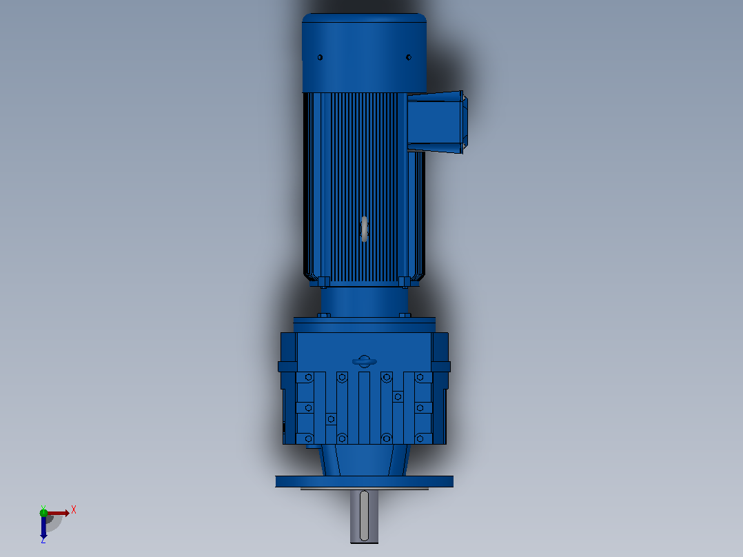 RF77法兰轴伸式安装斜齿轮减速机RF77-YVB0.55-4P-80-M1-0°-Φ250俯视图