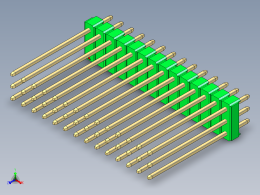 彩色公头100mil（2.54mm）系列-DS1021_green_3x14p_100mil_Type19_rev1.0