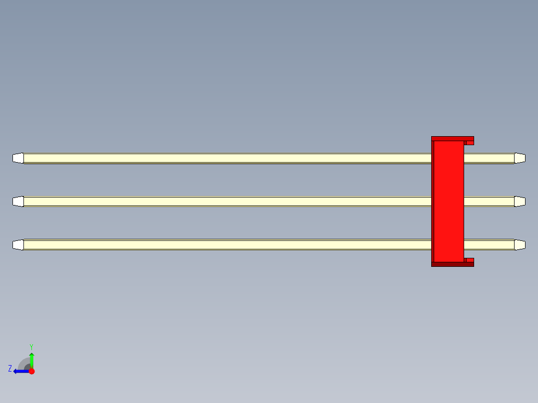 彩色公头100mil（2.54mm）系列-DS1021_red_3x21p_100mil_Type43_rev1.0右视图