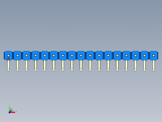 彩色公排针 100mil 2.54mm 系列-DS1022_blue_1x17p_100mil_TypeD_rev1.0前视缩略图