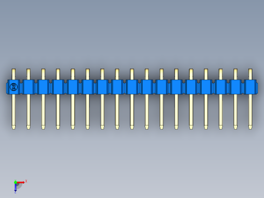 彩色公排针 100mil 2.54mm 系列-DS1022_blue_1x17p_100mil_TypeD_rev1.0俯视缩略图