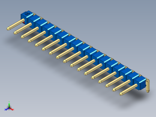 彩色公排针 100mil 2.54mm 系列-DS1022_blue_1x17p_100mil_TypeD_rev1.0正等轴测缩略图